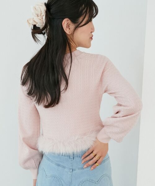 MAJESTIC LEGON / マジェスティックレゴン カーディガン・ボレロ | ヘムフェイクファーケーブルカーデ | 詳細13