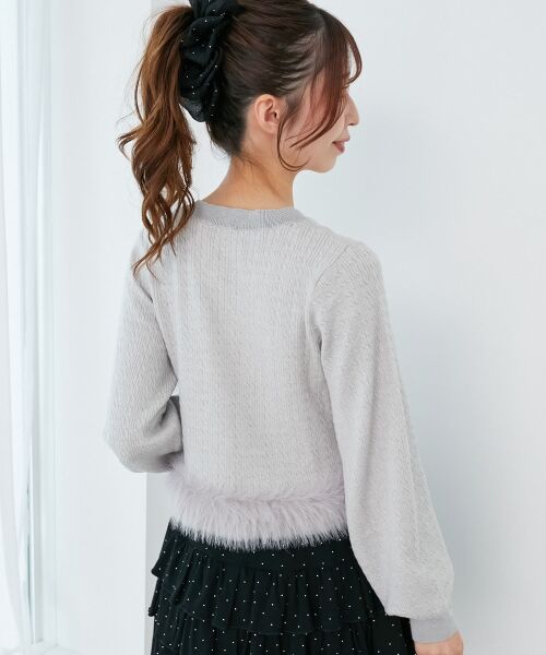 MAJESTIC LEGON / マジェスティックレゴン カーディガン・ボレロ | ヘムフェイクファーケーブルカーデ | 詳細20