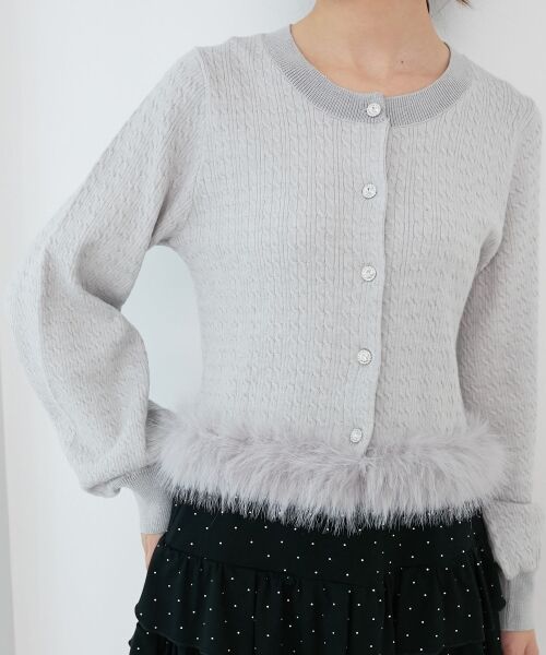 MAJESTIC LEGON / マジェスティックレゴン カーディガン・ボレロ | ヘムフェイクファーケーブルカーデ | 詳細21