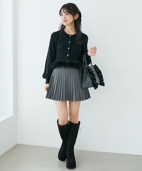 MAJESTIC LEGON / マジェスティックレゴン カーディガン・ボレロ | ヘムフェイクファーケーブルカーデ | 詳細22