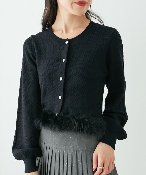 MAJESTIC LEGON / マジェスティックレゴン カーディガン・ボレロ | ヘムフェイクファーケーブルカーデ | 詳細26