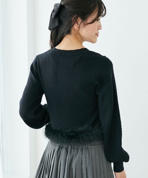 MAJESTIC LEGON / マジェスティックレゴン カーディガン・ボレロ | ヘムフェイクファーケーブルカーデ | 詳細27