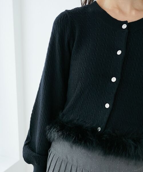 MAJESTIC LEGON / マジェスティックレゴン カーディガン・ボレロ | ヘムフェイクファーケーブルカーデ | 詳細28