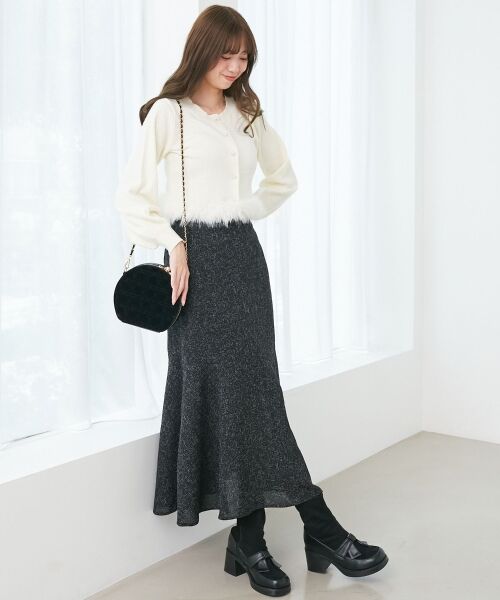 MAJESTIC LEGON / マジェスティックレゴン カーディガン・ボレロ | ヘムフェイクファーケーブルカーデ | 詳細3