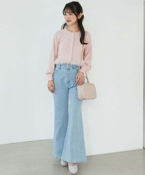 MAJESTIC LEGON / マジェスティックレゴン カーディガン・ボレロ | ヘムフェイクファーケーブルカーデ | 詳細9