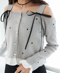 MAJESTIC LEGON / マジェスティックレゴン ニット・セーター | 2wayリボンドット肩あきニット