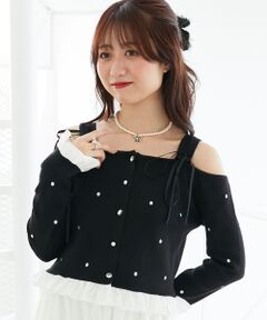 MAJESTIC LEGON / マジェスティックレゴン ニット・セーター | 2wayリボンドット肩あきニット