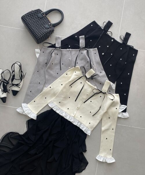 MAJESTIC LEGON / マジェスティックレゴン ニット・セーター | 2wayリボンドット肩あきニット | 詳細1