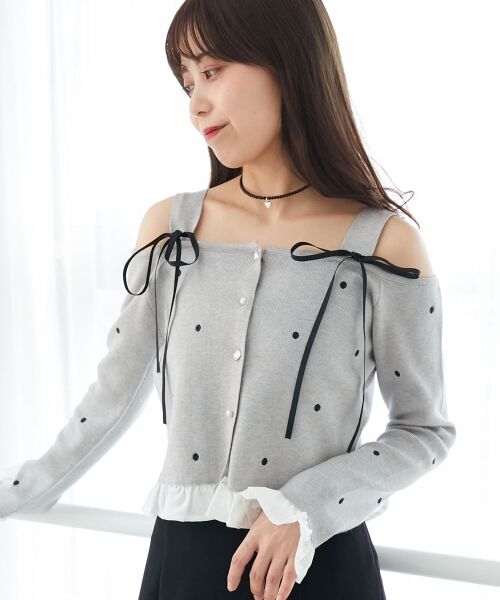 MAJESTIC LEGON / マジェスティックレゴン ニット・セーター | 2wayリボンドット肩あきニット | 詳細13