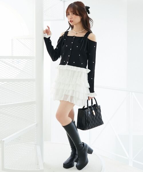 MAJESTIC LEGON / マジェスティックレゴン ニット・セーター | 2wayリボンドット肩あきニット | 詳細17