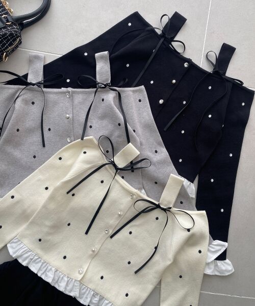 MAJESTIC LEGON / マジェスティックレゴン ニット・セーター | 2wayリボンドット肩あきニット | 詳細2