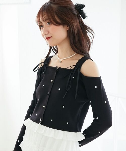 MAJESTIC LEGON / マジェスティックレゴン ニット・セーター | 2wayリボンドット肩あきニット | 詳細20