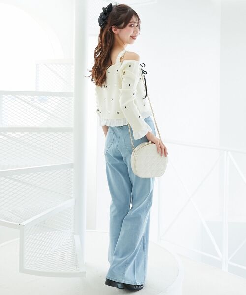 MAJESTIC LEGON / マジェスティックレゴン ニット・セーター | 2wayリボンドット肩あきニット | 詳細5