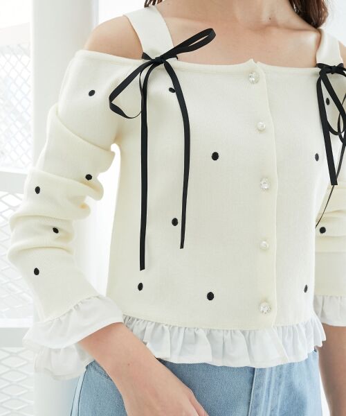 MAJESTIC LEGON / マジェスティックレゴン ニット・セーター | 2wayリボンドット肩あきニット | 詳細9