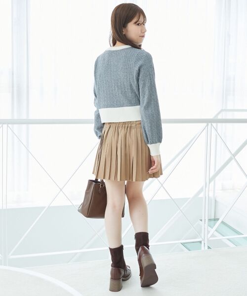 MAJESTIC LEGON / マジェスティックレゴン カーディガン・ボレロ | バイカラーケーブルニットカーデ | 詳細14