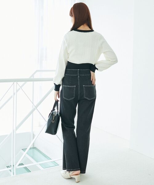 MAJESTIC LEGON / マジェスティックレゴン カーディガン・ボレロ | バイカラーケーブルニットカーデ | 詳細21