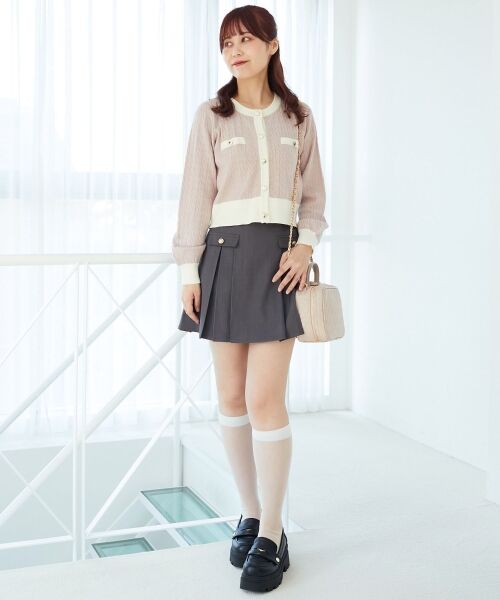 MAJESTIC LEGON / マジェスティックレゴン カーディガン・ボレロ | バイカラーケーブルニットカーデ | 詳細25