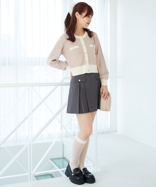 MAJESTIC LEGON / マジェスティックレゴン カーディガン・ボレロ | バイカラーケーブルニットカーデ | 詳細26