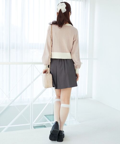 MAJESTIC LEGON / マジェスティックレゴン カーディガン・ボレロ | バイカラーケーブルニットカーデ | 詳細27