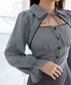 MAJESTIC LEGON / マジェスティックレゴン シャツ・ブラウス | デコルテオープン長袖ブラウス