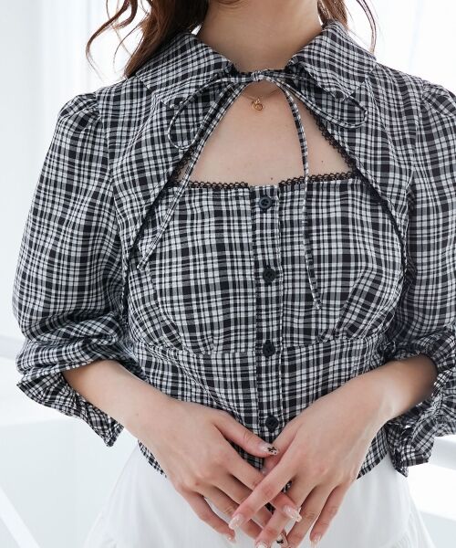 MAJESTIC LEGON / マジェスティックレゴン シャツ・ブラウス | デコルテオープン長袖ブラウス | 詳細10