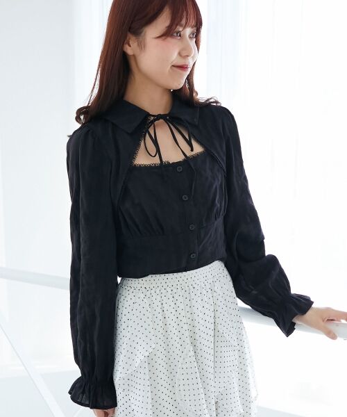 MAJESTIC LEGON / マジェスティックレゴン シャツ・ブラウス | デコルテオープン長袖ブラウス | 詳細24