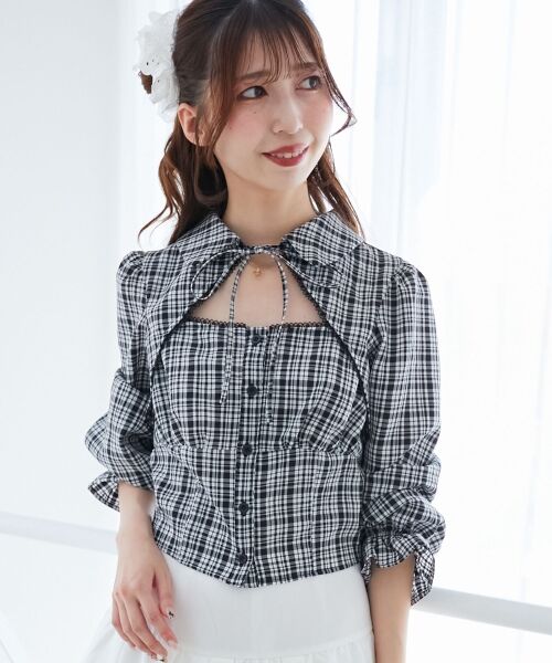 MAJESTIC LEGON / マジェスティックレゴン シャツ・ブラウス | デコルテオープン長袖ブラウス | 詳細7