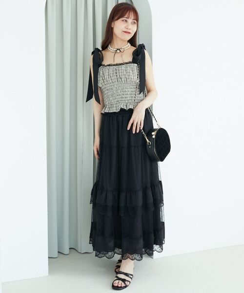 MAJESTIC LEGON / マジェスティックレゴン キャミソール・チューブトップ | 配色肩リボンビスチェ | 詳細13