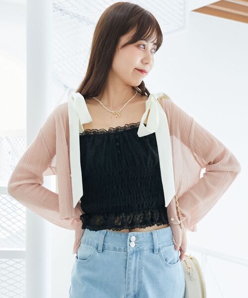 MAJESTIC LEGON / マジェスティックレゴン キャミソール・チューブトップ | 配色肩リボンビスチェ | 詳細21