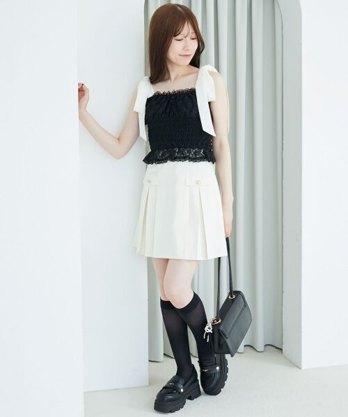 MAJESTIC LEGON / マジェスティックレゴン キャミソール・チューブトップ | 配色肩リボンビスチェ | 詳細23