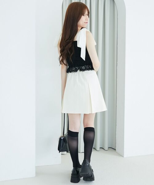 MAJESTIC LEGON / マジェスティックレゴン キャミソール・チューブトップ | 配色肩リボンビスチェ | 詳細24