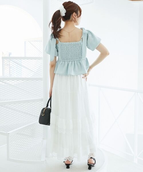 MAJESTIC LEGON / マジェスティックレゴン シャツ・ブラウス | 肩リボンツイードペプラムブラウス | 詳細12