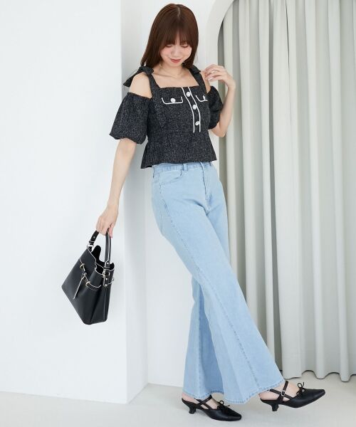 MAJESTIC LEGON / マジェスティックレゴン シャツ・ブラウス | 肩リボンツイードペプラムブラウス | 詳細19