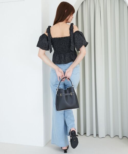 MAJESTIC LEGON / マジェスティックレゴン シャツ・ブラウス | 肩リボンツイードペプラムブラウス | 詳細20