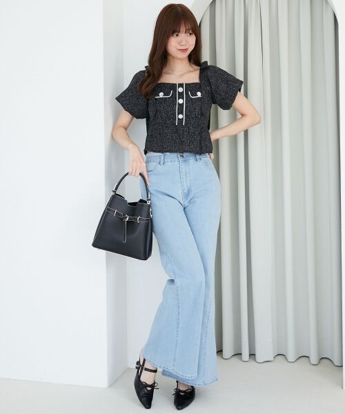 MAJESTIC LEGON / マジェスティックレゴン シャツ・ブラウス | 肩リボンツイードペプラムブラウス | 詳細25
