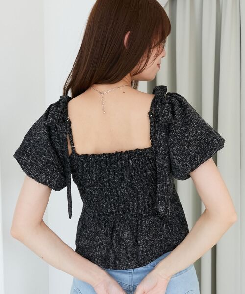 MAJESTIC LEGON / マジェスティックレゴン シャツ・ブラウス | 肩リボンツイードペプラムブラウス | 詳細27