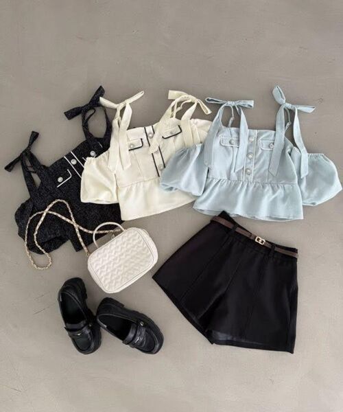 MAJESTIC LEGON / マジェスティックレゴン シャツ・ブラウス | 肩リボンツイードペプラムブラウス | 詳細30