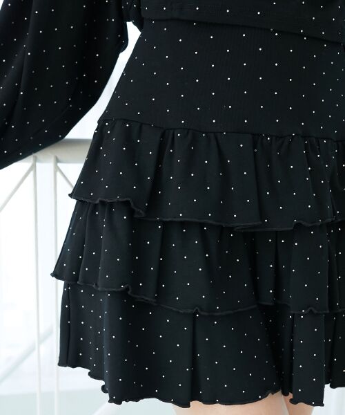MAJESTIC LEGON / マジェスティックレゴン ミニ・ひざ丈スカート | ラインストーンティアードスカパン | 詳細21