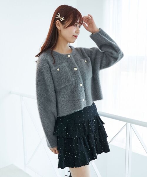 MAJESTIC LEGON / マジェスティックレゴン ミニ・ひざ丈スカート | ラインストーンティアードスカパン | 詳細23