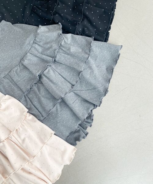 MAJESTIC LEGON / マジェスティックレゴン ミニ・ひざ丈スカート | ラインストーンティアードスカパン | 詳細25