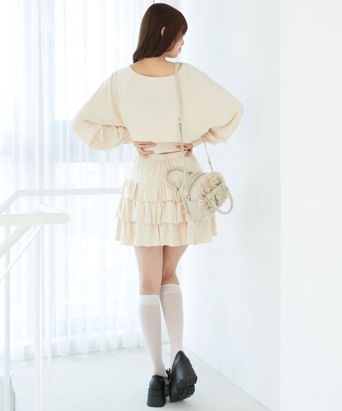 MAJESTIC LEGON / マジェスティックレゴン ミニ・ひざ丈スカート | ラインストーンティアードスカパン | 詳細6