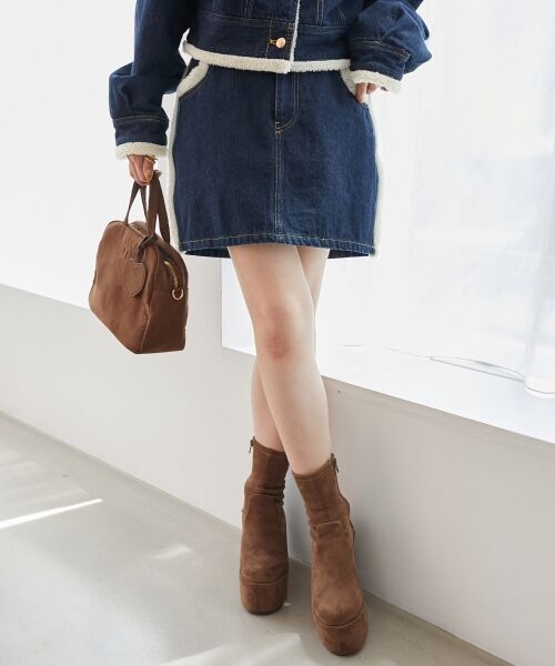 MAJESTIC LEGON / マジェスティックレゴン ミニ・ひざ丈スカート | ボアトリムミニスカパン | 詳細11