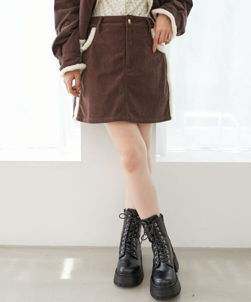 MAJESTIC LEGON / マジェスティックレゴン ミニ・ひざ丈スカート | ボアトリムミニスカパン | 詳細4