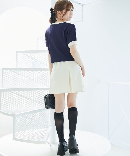 MAJESTIC LEGON / マジェスティックレゴン ミニ・ひざ丈スカート | ゴールドボタンプリーツミニスカパン | 詳細3