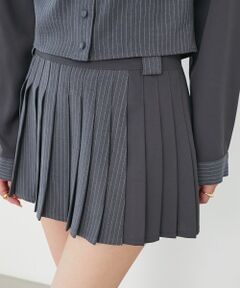 MAJESTIC LEGON / マジェスティックレゴン ミニ・ひざ丈スカート | スイッチングパターンプリーツスカパン