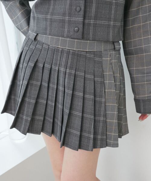 MAJESTIC LEGON / マジェスティックレゴン ミニ・ひざ丈スカート | スイッチングパターンプリーツスカパン | 詳細14