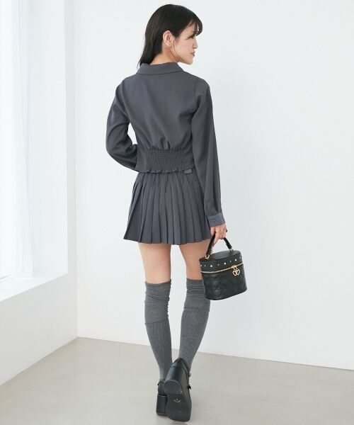 MAJESTIC LEGON / マジェスティックレゴン ミニ・ひざ丈スカート | スイッチングパターンプリーツスカパン | 詳細17