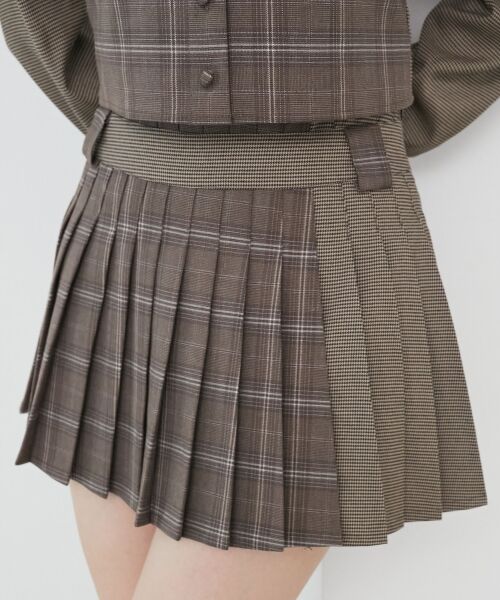 MAJESTIC LEGON / マジェスティックレゴン ミニ・ひざ丈スカート | スイッチングパターンプリーツスカパン | 詳細7