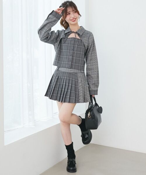 MAJESTIC LEGON / マジェスティックレゴン ミニ・ひざ丈スカート | スイッチングパターンプリーツスカパン | 詳細8