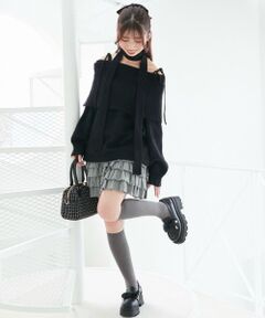 MAJESTIC LEGON / マジェスティックレゴン ミニ・ひざ丈スカート | 4段フリルスカパン